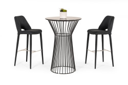 Modrest Graph Modern Black Round Bar Table