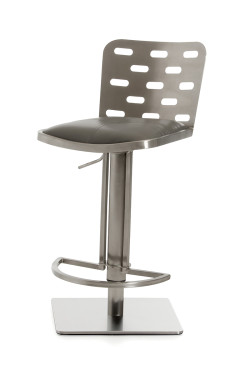 Modrest Cora Modern Grey & Stainless Steel Bar Stool