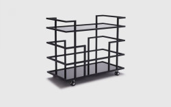 Modrest Deakin - Black Stainless Steel and Black Glass Wine Rack