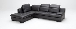 1052 - Espresso Bonded Leather Sectional Sofa (Left Facing Chaise)
