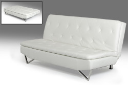 Divani Casa Darlow Modern White Leatherette Sofa Bed