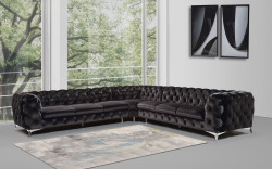 Divani Casa Delilah - Modern Black Fabric Sectional Sofa