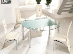 O 2192 Modern round glass dining table 