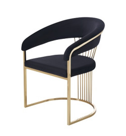 Modrest Linda - Modern Black Velvet and Gold Dining Chair