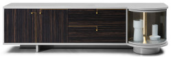 Modrest Omega Modern Grey & Ebony TV Stand