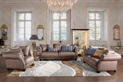 Divani Casa 4553 - Transitional Brown Fabric Sofa Set