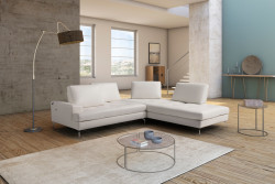 Estro Salotti Voyager - Modern White Leather Right Facing Sectional Sofa