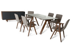 Modrest Maddox & Weylyn Modern Walnut Dining Set