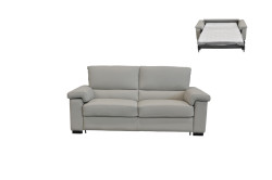 Estro Salotti Spock Italian Modern Light Grey Leather Sofa Bed