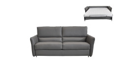 Estro Salotti Smack Italian Modern Grey Leather Large Sofa Bed