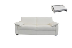 Estro Salotti Dalia Italian Modern White Leather Sofa Bed