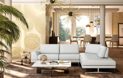 Accenti Italia Bellagio - Italian Modern White Leather Right Facing Sectional Sofa