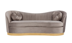 Divani Casa Rockford Modern Grey Velvet Sofa