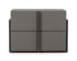 Nova Domus Lucia - Italian Modern Elm and Matte Grey Nightstand
