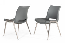 Modrest Jackie - Modern Grey Eco-Leather Dining Chair (Set of 2)