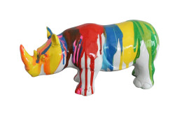 Modrest Modern Colorful Drips Rhino Sculpture