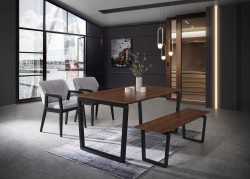Modrest Escot - Modern Walnut and Black Dining Set