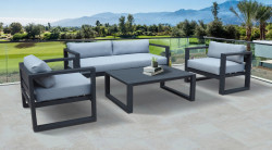 Renava Weber - Modern Outdoor Grey & Black Sofa Set