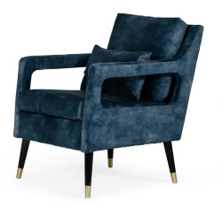 Divani Casa Doherty - Mid-Century Blue Accent Chair