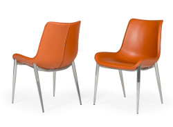 Modrest Holt - Modern Cognac Eco-Leather Dining Chair  (Set of 2)