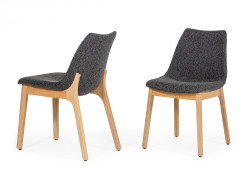 Modrest Chrissy - Modern Dark Grey Fabric Dining Chair (Set of 2)