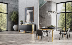 Modrest Fauna - Modern Wenge and Brass Dining Table