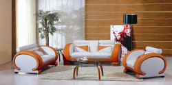 7391 orange&white living room furniture