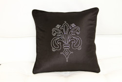 Modrest Black Elegant Faux Crystal Throw Pillow