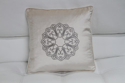 Modrest Ivory Elegant Faux Crystal Throw Pillow