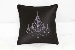 Modrest Black Elegant Faux Crystal Throw Pillow