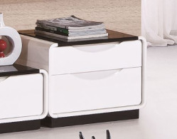 Modrest 2016 Modern White and Black 2-Drawer Nightstand