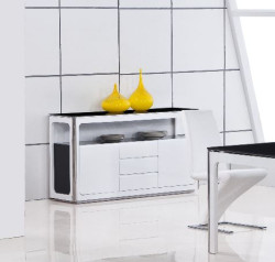 Modrest 2068 Modern White and Black Buffet