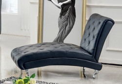 Modrest B9039 Modern Black Leatherette Chaise