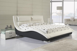 Modrest BL9035-BW Modern Black and White Leatherette Eastern King Bed