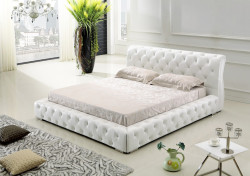 Modrest BL9041 Modern White Leatherette w/ Crystals Bed
