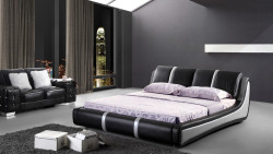 Modrest C025 Modern Black and White Leatherette Bed