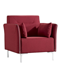 Divani Casa Davenport Modern Red Fabric Lounge Chair
