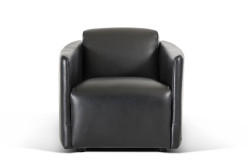 Divani Casa Brianza Modern Black Full Leather Lounge Chair