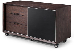 Modrest Ezra Modern Brown Oak Desk Cabinet