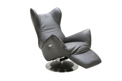Divani Casa Manitoba Modern Grey Leather Electric Recliner Chair