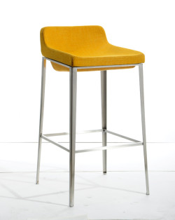 Modrest Adhil Modern Yellow Fabric Bar Stool