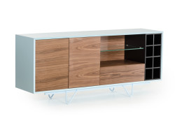 Modrest Aegean Modern Walnut and Teal Buffet