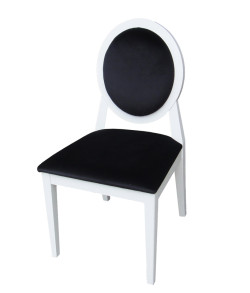 A&X Alice - Transitional White Lacquer Black Fabric Side Chair (Set of 2)