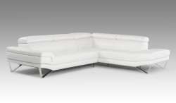 David Ferrari Aria - Italian Modern White Leather Sectional Right Facing Sofa