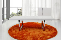 AA835-180 Extendable White Dining Table