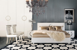 A&X Ovidius - Modern White Crocodile Bedroom Set