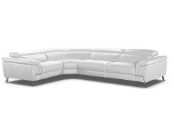 Accenti Italia Azur - Italian Modern White Leather Sectional  Sofa with Recliner