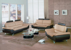 Bali - Contemporary leather sofa set