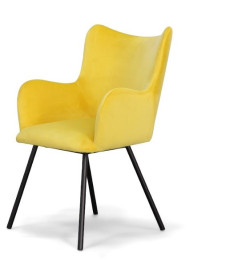 Modrest Barrett - Modern Yellow Velvet Dining Chair