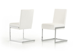 Batavia - Modern White Leatherette Dining Chair (Set of 2)